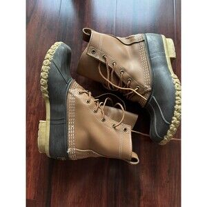 L.L. Bean Maine The Original Bean Boots Women 7 Brown Leather Ankle Lace Up USA